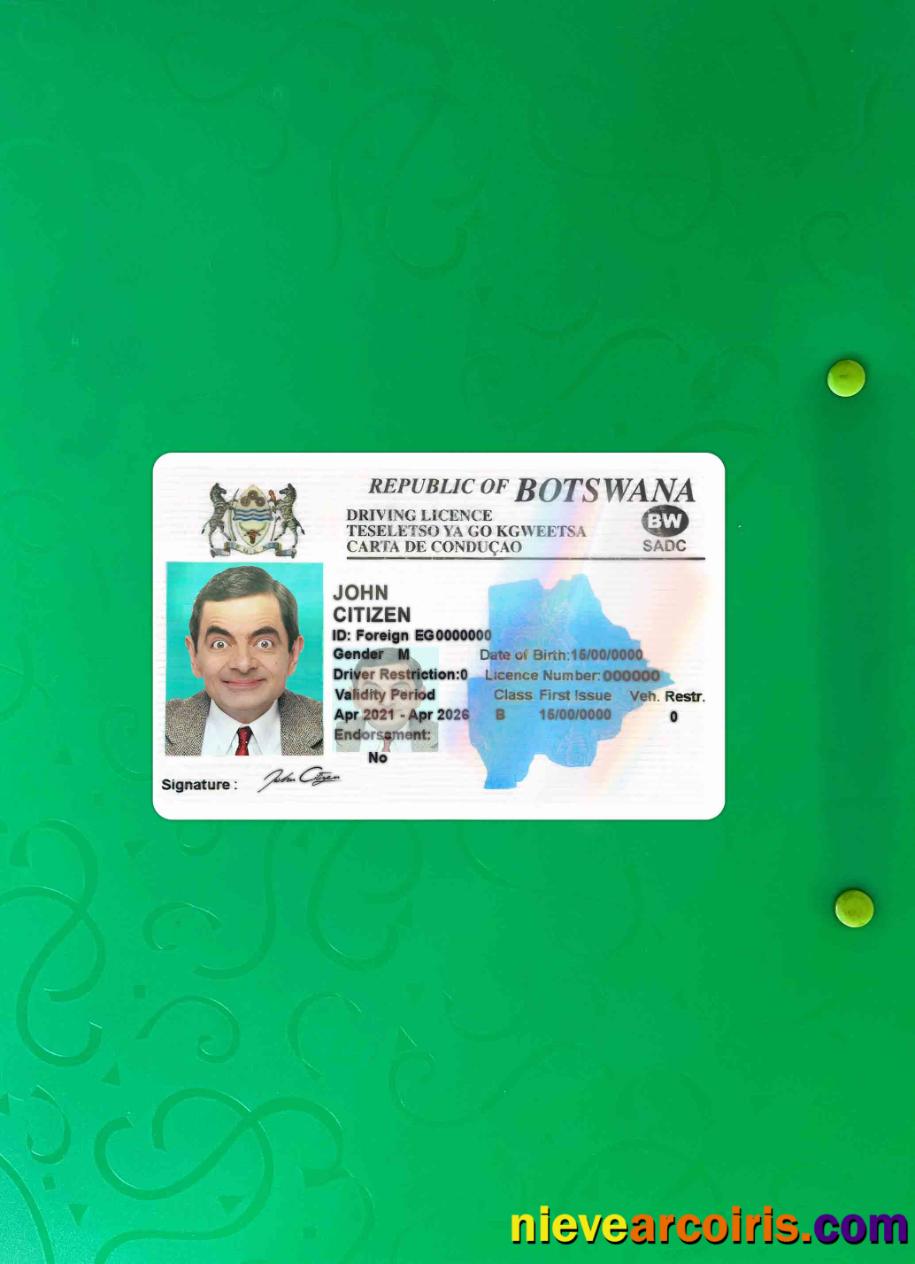 Botswana driving license photolook